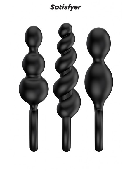Set de 3 plugs noirs Booty Call - Satisfyer