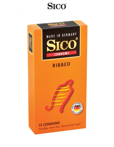 12 préservatifs Sico RIBBED