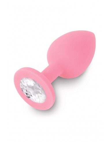 Plug silicone rose avec bijou