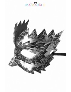 Masque semi-rigide argenté Don Giovanni 2