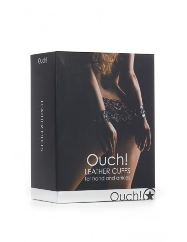 Menottes Premium en cuir noir - Ouch