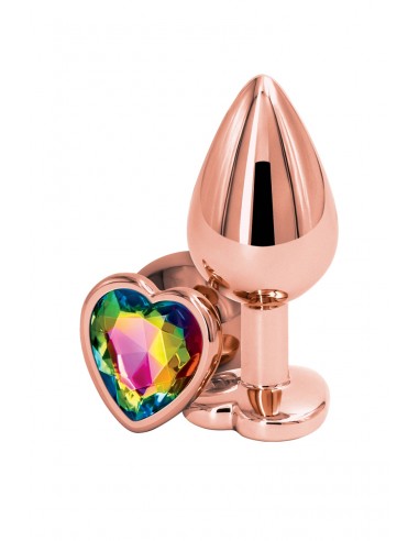 Plug anal aluminium coeur Rose Gold M - Rear Assets