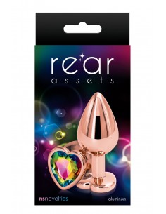 Plug anal aluminium coeur Rose Gold M - Rear Assets 2