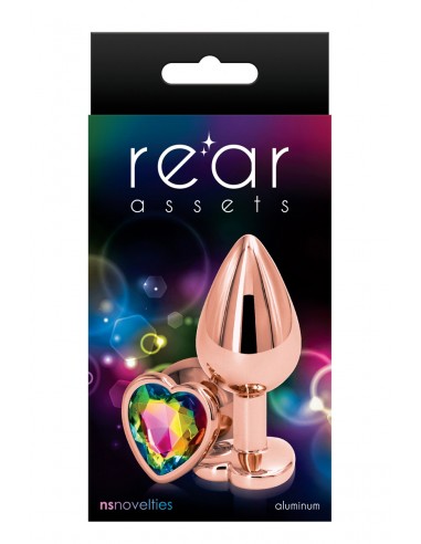Plug anal aluminium coeur Rose Gold M - Rear Assets