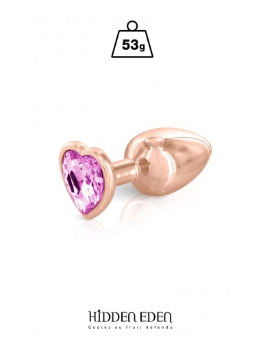 Plug bijou coeur aluminium rose gold S - Hidden Eden