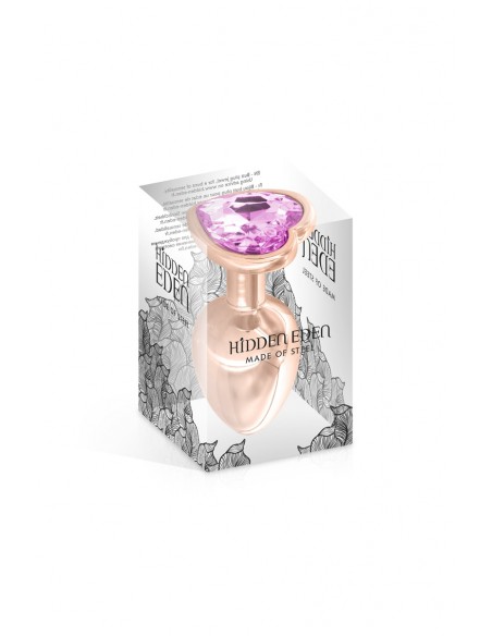 Plug bijou coeur aluminium rose gold M - Hidden Eden