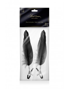 Pinces à seins plume noire - Sweet Caress 2