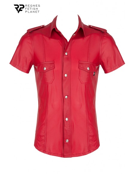 Chemise manches courtes wetlook rouge Carlo - Regnes