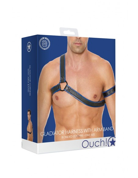 Harnais Gladiator bleu et noir - Ouch!