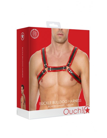 Harnais Buckle Bulldog rouge - Ouch!