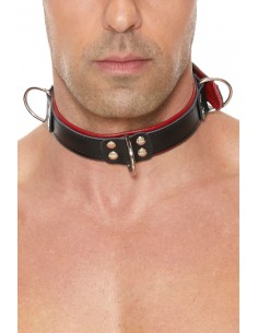 Collier Bondage Deluxe rouge et noir - Ouch! 2