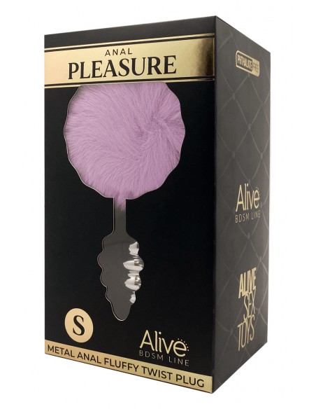 Plug métal Fluffy Twist S mauve - Alive
